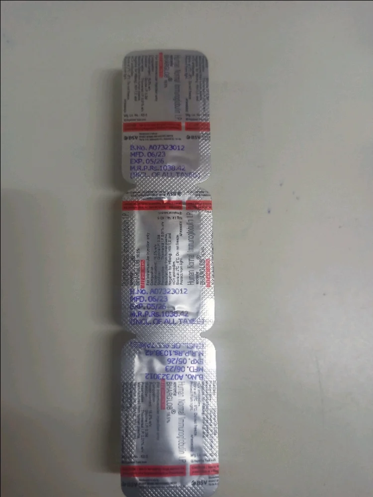 bharglob Human Normal Immunoglobulin (16.5% w/v) injection